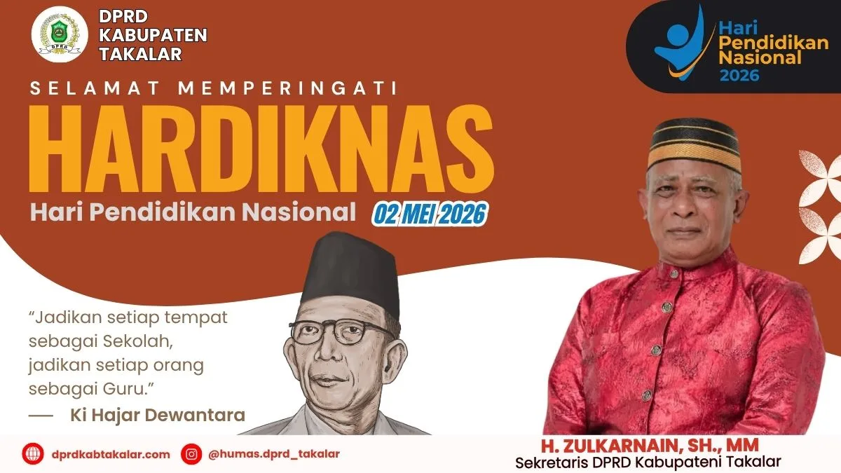 Selamat Hardiknas -Sekwan DPRD Takalae - Sulselberita